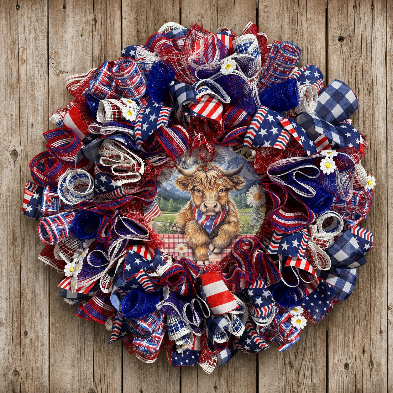 Patriotic Highland Cow